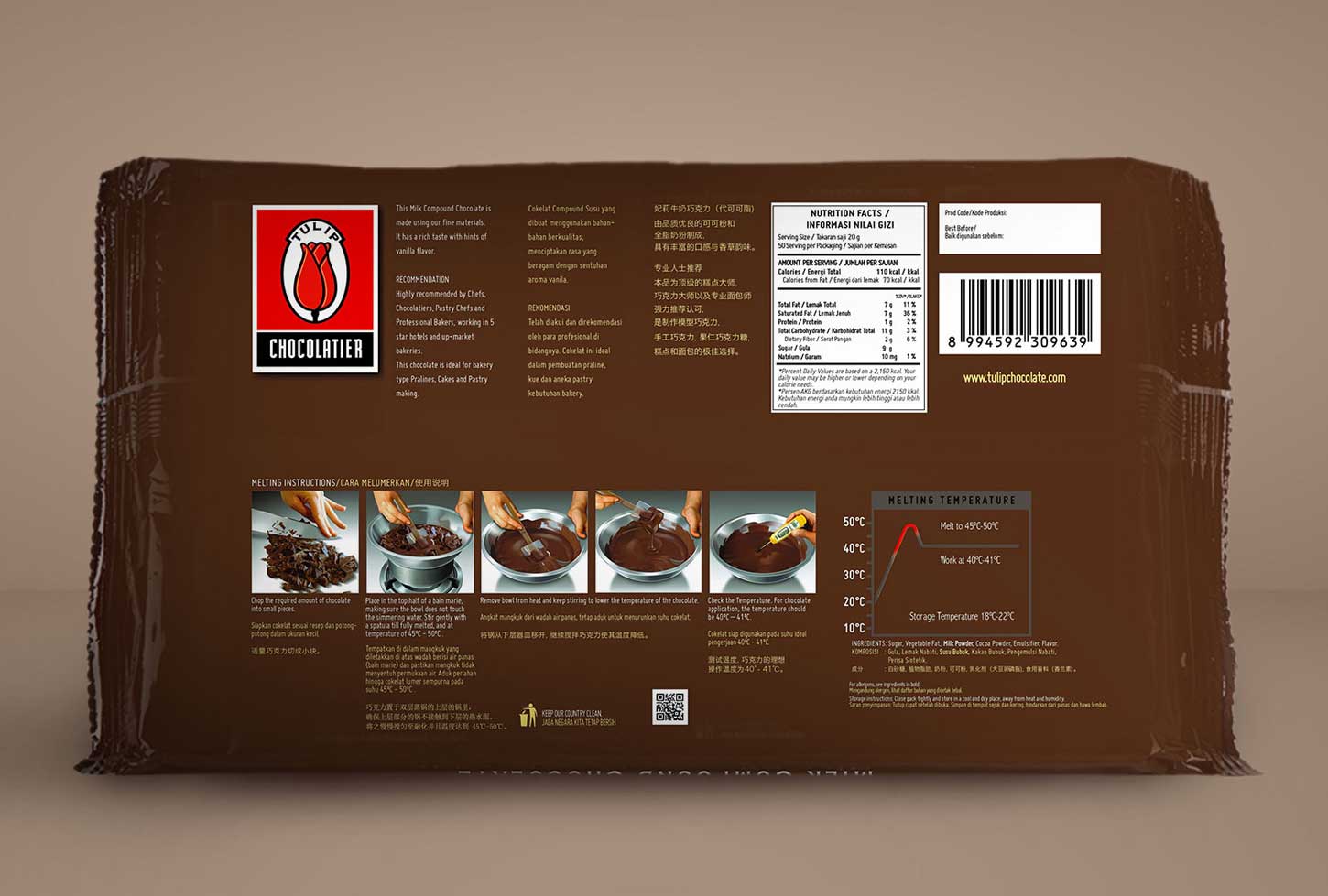Buy Milk Compound Chocolate Block for Foodservice Tulip